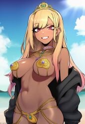 ai_generated alternate_skin_color brazilian brazilian_female feathered_headdress headdress kitagawa_marin race_swap samba self_upload sono_bisque_doll_wa_koi_wo_suru viriai