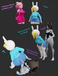 3d adventure_time ass dress fat_ass female fionna_and_cake fionna_campbell fionna_the_human_girl futa_on_female futadom futanari heperson marceline marceline_the_vampire_queen princess_bubblegum skirt thick thick_ass thick_thighs thighhighs thighs threesome yuri