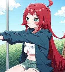 2girls aged_down ai_generated best_friends best_girl confusion female grandmother grandmother_and_granddaughter high_school_student hoyoai kimi_no_koto_ga_dai_dai_dai_dai_daisuki_na_100-nin_no_kanojo red_hair yakuzen_kusuri yakuzen_yaku yuri