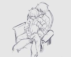death_note handjob l_(death_note) male_focus near_(death_note) null_(artist_ yaoi young