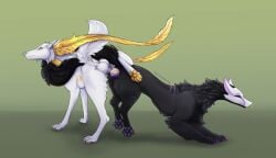 animal_genitalia animal_penis anus ass_to_ass balls black_body black_fur canid canine_genitalia canine_penis canine_vulva claws duo erection female female_penetrated feral feral_on_feral feral_penetrated feral_penetrating feral_penetrating_feral fur genitals hi_res knot knot_hanging knot_root knotted_penis knotting male male/female male_penetrating male_penetrating_female mammal pawpads penetration penile penile_penetration penis perineum pink_anus pink_knot pink_penis poppy_feral purple_claws purple_pawpads purple_vulva reverse_doggystyle sex stretched_pussy vaginal_knotting vaginal_penetration vaginal_penetration white_body white_claws white_fur yellow_pawpads