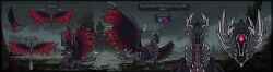 absurd_res black_tongue dragon english_text erection eyeless fangs feral front_view genitals grey_body grey_scales hi_res horn kardinaluz knot male membrane_(anatomy) membranous_wings model_sheet mouth_closed mythological_creature mythological_scalie mythology open_mouth outside penis quadruped red_wings ridged_penis scales scalie sharp_teeth solo teeth text tongue torn_wing wings