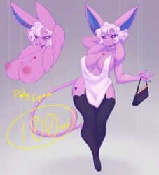 big_breasts breasts cleavage dullyarts eeveelution espeon female furry huge_breasts nipples pokemon pokemon_(species) thick_thighs wide_hips
