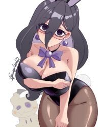 1girls big_breasts female greyl1me hex_maniac hex_maniac_(z-a) nintendo playboy_bunny pokemon solo solo_female tagme