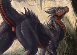 1girls 2016 dragon dragoness female feral flamespitter horn looking_at_viewer pussy reptile scalie solo solo_female spikes wingless_dragon