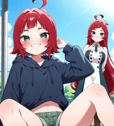 100_kanojo 2girls aged_down ai_generated best_friends best_girl confusion female grandmother grandmother_and_granddaughter high_school_student hoyoai kimi_no_koto_ga_dai_dai_dai_dai_daisuki_na_100-nin_no_kanojo red_hair the_100_girlfriends_who_really_really_really_really_really_love_you yakuzen_kusuri yakuzen_yaku yuri