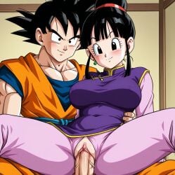 1boy 1girls 2025 ai_generated background big_breasts black_hair blush breasts chichi dragon_ball dragon_ball_super dragon_ball_z female goku hair_bun human husband_and_wife male married_couple muscular muscular_male penetration penis penis_in_pussy saiyan sex son_goku spiky_hair vaginal_penetration vaginal_sex