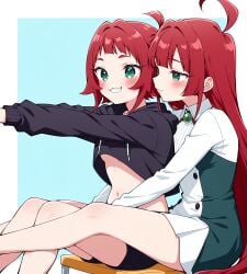 100_kanojo 2girls aged_down ai_generated best_friends best_girl confusion female grandmother grandmother_and_granddaughter high_school_student hoyoai kimi_no_koto_ga_dai_dai_dai_dai_daisuki_na_100-nin_no_kanojo red_hair the_100_girlfriends_who_really_really_really_really_really_love_you yakuzen_kusuri yakuzen_yaku yuri