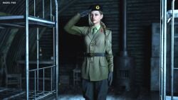 1girls 3d female female_focus female_only hazelfox non_nude original_character salute tagme tie uniform