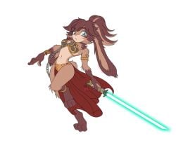 2d 2d_(artwork) 2d_artwork anime anime_girl anime_style animedrawing animegirl animestyle anthro anthro_female bare_arms bare_legs bare_midriff bare_shoulders bare_thighs barefoot belly_button bikini bikini_top blue_eyes blue_lightsaber bra bracelets brown_fur brown_hair bunny_ear bunny_ears bunny_feet bunny_girl bunny_nose bunny_tail bunnygirl chain_leash chained chained_collar chained_up chains collar crossover crossover_cosplay eyelashes furry furry_female furry_slave gold_(metal) gold_bikini gold_bikini_top gold_bra gold_bracelets gold_chain gold_chains gold_collar gold_jewelry golden_bra golden_bracelets golden_chain golden_chains golden_collar good_girl gray_bikini gray_bikini_top gray_bra hourglass_figure hourglass_figured_anthro hourglass_figured_female hourglass_figured_humanoid leash leash_and_collar leashed_collar leashed_female lepi_(species) lightsaber loincloth lop_(star_wars) lop_(star_wars_visions) metal_bikini metal_bra metal_collar midriff navel rabbit rabbit_ears rabbit_feet rabbit_girl rabbit_humanoid rabbit_tail red_loincloth simina-cindy slave slave_bikini slave_collar slave_leia slave_leia_(cosplay) slave_outfit slavegirl small_boobs small_breasts star_wars star_wars_visions thick_thighs tufted_fur tufts white_background