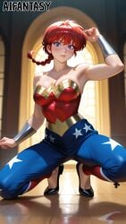 ai_generated ranma-chan ranma_1/2 ranma_saotome red_hair sfw sfw_version wonder_woman_(cosplay)