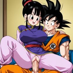 1boy 1girls 2025 ai_generated background big_breasts black_hair blush breasts chichi dragon_ball dragon_ball_super dragon_ball_z female goku hair_bun human husband_and_wife male married_couple muscular muscular_male penetration penis penis_in_pussy saiyan sex son_goku spiky_hair vaginal_penetration vaginal_sex