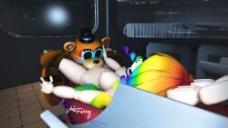 16:9 cunnilingus duo fan_character female five_nights_at_freddy's five_nights_at_freddy's:_security_breach glamrock_freddy hair hi_res male male/female married married_couple moan multicolored_hair oral rainbow_hair scottgames sex steel_wool_studios vaginal_penetration valeferry_official widescreen