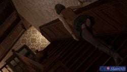 3d 3d_(artwork) ashley_graham ashley_graham_(ella_freya) big_ass big_breasts black_stockings blonde_hair bracelet curvy female_only from_behind from_below hand_on_wall high_heels high_quality hourglass_figure leather_boots pale_skin panties panties_peek resident_evil resident_evil_4_remake shairi3d short_hair skirt small_waist stairs stockings sweater tease thick_thighs upskirt white_panties wide_hips