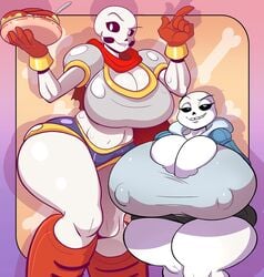 female genderbent huge_breasts jaeh papyrus rule_63 sans skeletons undertale