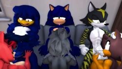 16:9 3d_(artwork) accipitrid accipitriform ace_(0ne05ivesfm) amelia_(blackchaos64) anthro avian balls big_balls big_breasts big_penis bird bodily_fluids breasts canid canine canis clothing corvid corvus_(genus) crow deep_throat digital_media_(artwork) dradicon_the_wolf eulipotyphlan eye_contact fan_character female furniture genitals gloves grin group hair hair_grab hand_on_balls hand_on_hair hand_on_head hand_on_leg hand_on_thigh handwear hedgehog hi_res holding_balls inside juicyducksfm knollie_(plumenjoyer) looking_at_another looking_away looking_pleasured male male/female mammal muscular muscular_male nude open_mouth oral oral_penetration oscine passerine penetration penis saliva saliva_on_penis sarah_the_crow sega smile sofa sonic_(series) sonic_the_hedgehog_(series) source_filmmaker_(artwork) thunder_(juicyducksfm) tongue tongue_out touching_hair who's_getting_the_best_head? widescreen wolf