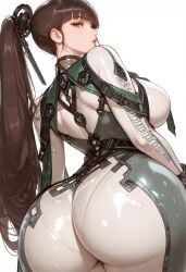ai_generated alternate_version_at_source android animated asian asian_female ass_shake back_view big_breasts bodysuit breasts brown_hair eve_(stellar_blade) female hypet long_hair no_sound robot_girl shiny_skin stellar_blade suit tagme thick thick_ass thick_legs thick_thighs thighs video video_games