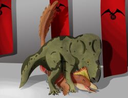 banner bodily_fluids ceratopsian cum dino_d-day dinosaur dinosauriergruppe_symbol_(dino_d-day) doggy_style dromaeosaurid drooling duo feathered_dinosaur feathered_scalie feathers female feral fishtits from_behind_position genital_fluids genitals leaking_cum male male/female ornithischian penis pinned pinned_to_ground pleased_face prehistoric_species protoceratops raised_tail reptile saliva scalie sex tail tapering_penis theropod tongue tongue_out trigger_(dino_d-day)