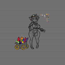 arsfromnowhere_(artist) ass big_ass big_breasts breasts female gnome shorts shortstack sketch wide_hips