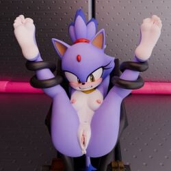 1:1 2025 3d_(artwork) anthro anus areola ass barefoot blaze_the_cat blush bondage bound breasts clenched_teeth digital_media_(artwork) domestic_cat feet felid feline felis female fur genitals hi_res mammal nipples nude purple_body purple_fur pussy sega small_breasts soles solo sonic_(series) sonic_the_hedgehog_(series) teeth twintails3d vulva white_body white_fur yellow_eyes