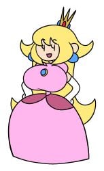1girls 2026 barely_contained barely_contained_breasts big_breasts black_eyes blonde_hair breasts crown dress ear_piercing earrings eyelashes gigantic_breasts gold500050 hand_on_hip huge_breasts large_breasts long_hair mario_(series) massive_breasts one_eye_covered one_eye_obstructed pale-skinned_female pale_skin princess_peach solo solo_female solo_focus super_mario_bros. super_mario_galaxy terminalmontage wand white_skin white_skinned_female yellow_body yellow_hair
