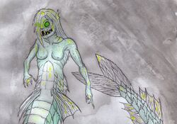 edit female fish green_eyes_(pact) mermaid nipples nude otherverse pact pactverse sharp_teeth wildbow