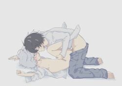 anal bottomless death_note l_(death_note) near_(death_note) null sex smile uncensored white_hair