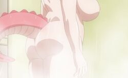 animated ass breasts butt_crack dragon_girl dragon_horns dragon_tail elf-san_wa_yaserarenai female gonda_(elf-san) hair_over_shoulder horns huge_breasts long_hair nipples no_pupils nude pointy_ears ponytail scales shortstack showering solo tagme tail thick_eyebrows thick_thighs thighs wet