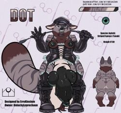 abstract_background animal_genitalia anthro balls big_balls big_penis black_nipples black_nose black_penis boots breasts brown_hair canid canine canine_genitalia clothing collar corset english_text errokioslem female footwear front_view full-length_portrait fur futanari genitals gloves green_eyes hair handwear hat headgear headwear hi_res holding_object huge_balls huge_cock hybrid hyena hyper hyper_balls hyper_genitalia hyper_penis intersex latex latex_clothing latex_gloves latex_handwear latex_legwear latex_stockings legwear lingerie looking_at_viewer mammal markings neck_tuft nipples penis portrait raccoon_dog reference_to_character sheath shoes slightly_chubby slightly_chubby_intersex solo stockings striped_body striped_fur striped_hyena striped_markings striped_tail stripes tail tail_markings tanuki text topwear tuft url whip