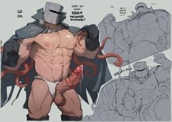 1boy abs anthro arknights balls bara big_cock big_dick big_pecs big_penis black_cloak black_gloves black_text cannot_goodenough cloak cock cum cumming dendryte_axxon dick digital_media_(artwork) ejaculation erect_nipples erect_penis erection gay gay_sex gloves gray_background handjob helmet huge_cock human humanoid iron_helmet male male_masturbation male_only mask masked masked_male masturbating masturbation muscular muscular_male musical naked naked_male nipples nude nude_male orgasm panting penis precum pubes pubic_hair semen simple_background solo solo_focus solo_male sweat sweating tentacle text underwear white_underwear yaoi
