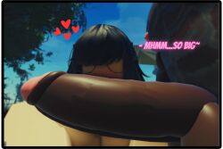 3d artist_request big_breasts big_penis breasts cock_worship dark-skinned_male dark_skin day female light-skinned_female light_skin male penis roblox robloxian source_request tagme worship