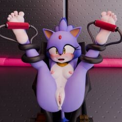 1:1 2025 3d_(artwork) anthro anus areola ass barefoot blaze_the_cat blush bondage bound breasts digital_media_(artwork) domestic_cat feet felid feline felis female fur genitals hi_res mammal nipples nude open_mouth open_smile purple_body purple_fur pussy sega small_breasts smile soles solo sonic_(series) sonic_the_hedgehog_(series) tickle_fetish tickle_torture tickling tickling_feet twintails3d vulva white_body white_fur yellow_eyes
