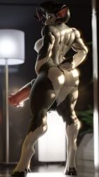 3d_(artwork) 4k 9:16 absurd_res animal_genitalia animal_penis anthro ass balls big_balls big_breasts big_penis blurred_background bodily_fluids bovid breasts caprine digital_media_(artwork) equine_genitalia equine_penis erection exhibitionism female furniture_lamp genitals goat grey_body gynomorph gynomorph/female hair half-closed_eyes hi_res highlights_(coloring) hooves horn humanoid intersex intersex/female jinsang_(artist) light looking_down mammal muscular narrowed_eyes nipples nude penile penis plant solo stella_(dayumboai) sunlight tail white_body