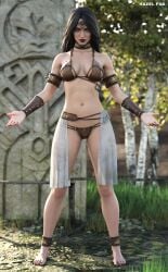1girls 3d facing_viewer female female_focus female_only hazelfox looking_at_viewer original_character outside small_breasts solo solo_female solo_focus