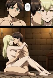 aiz_wallenstein attack_on_titan crossover dungeon_ni_deai_wo_motomeru_no_wa_machigatteiru_darou_ka eren_jaeger