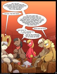 absurd_res animal_genitalia balls big_macintosh_(mlp) braeburned comic dialogue earth_pony english_text equine feral flaccid friendship_is_magic fully_sheathed group hi_res horse john_bull_(mlp) male male_only mammal my_little_pony page_3 page_number penis pony promontory_(mlp) sheath simple_background text