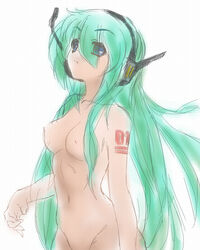 aqua_eyes aqua_hair depo female hatsune_miku solo tied_hair twintails very_long_hair vocaloid