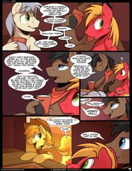 ? absurd_res animal_genitalia big_macintosh_(mlp) braeburn_(mlp) braeburned comic dialogue earth_pony english_text equine feral flaccid friendship_is_magic group hat hi_res horse john_bull_(mlp) male male_only mammal my_little_pony page_4 page_number penis pony promontory_(mlp) sheath simple_background text