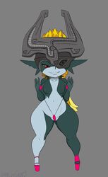 1girls 2016 areola bikini breasts clothing erect_nipples female fused_shadow hourglass_figure humanoid imp imp_midna midna nintendo nipples platform_heels pussy shortstack sling_bikini sling_bikini_aside solo swimsuit the_legend_of_zelda thecon twili twilight_princess video_games wide_hips