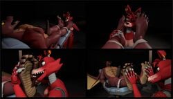 3d bondage bound claws domination feet five_nights_at_freddy's foot_fetish foxy foxy_(fnaf) hawkvally licking paws slave tickling toes tongue tongue_out