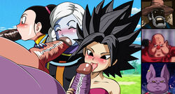 3boys 3girls angel_(dragon_ball) big_penis black_eyes black_hair blush bottomless caulifla champa champanized character_request cheating cheating_wife chichi close-up cum cum_in_mouth cum_inside cus dark-skinned_male dark_skin dicasty dragon_ball dragon_ball_super duo eyelashes eyewear fellatio female glowing_eyes highres human interracial lipstick long_hair male milf mother multiple_boys multiple_girls murichim oral penis pink_lipstick ponytail saiyan smile straight sunglasses veiny_penis