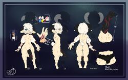 2017 animal_genitalia animal_penis anthro equine_penis full_length furry horns horsecock male meganemausu model_sheet monster_boy ram solo standing