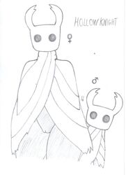 ambiguous_gender duo empty_eyes english_text female female_the_knight_(hollow_knight) gabrielarchgod hollow_knight horn larger_female mars_symbol monochrome protagonist_(hollow_knight) pussy simple_background size_difference smaller_ambiguous square_crossover text venus_symbol white_background