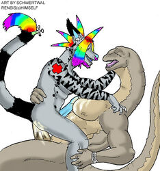 anal cum dinosaur erection hair mohawk multicolored_hair rainbow_hair rensis schwertwal syringe