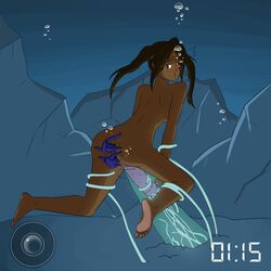 1futa anal asphyxiation ass barefoot blush breasts brown_eyes bubbles bumped_penis cave cheek_bulge dark_skin double_penetration drowning feet futa_only futanari hud intersex large_penis nipples onahole_parasite penis restrained sideboob soles solo tentaclejob tied_hair timer toes trapped twintails underwater uw-fnarfnar vaginal_penetration water