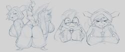 1boy 2girls american_opossum angela_flux angela_flux_(kiseff) anthro atlyss buttjob chang_(atlyss) collaborative_buttjob double_handjob furry kubold_(atlyss) loppolsw paizuri possum sally_(atlyss) tailjob