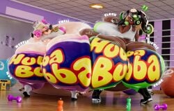 2girls 3d 3d_(artwork) 3d_model alternate_version_available ass_expansion ass_focus backview belly_expansion big_ass big_breasts big_butt big_round_belly blowing_bubble_gum blowing_bubblegum blush boots breast_expansion bubble_ass bubble_butt bubble_gum bubblegum concerned dark-skinned_female dark_skin fat fat_ass fat_belly fat_butt female female_only gloves gym heart heart_symbol hubba_bubba huge_ass huge_butt impact_lines inkling jiggle jiggling jiggling_ass jiggling_breasts jiggling_butt light-skinned_female light_skin maskedtreasure massive_ass massive_belly massive_breasts massive_butt morbidly_obese morbidly_obese_female obese obese_female octoling off_the_hook off_the_hook_(splatoon) overweight overweight_female sloshing_belly sloshing_breasts splatoon splatoon_(series) splatoon_2 standing sweat sweat_drops sweating sweaty sweaty_ass sweaty_belly sweaty_body sweaty_breasts sweaty_butt sweaty_clothes tank_top text thick_ass thick_legs thick_thighs wobbling_ass wobbling_belly