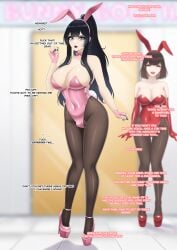 bunny_girl bunnysuit chastity chastity_cage femboy goth_(jesscatg) jesscatg large_breasts sissification sissy sissyfication tagme transformation wide_hips