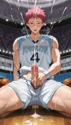 ! ? ai_generated basketball cum cum_inside cumshot gay gay_sex gym kuroko_no_basuke male male_only moan moaning player red_hair seijuro_akashi