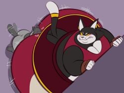 ass_bigger_than_head big_ass big_butt face_in_ass face_in_butt fat fat_ass fat_butt fat_male feline feline furry huff huffing megacoolbear_(artist) original_character overweight overweight_male